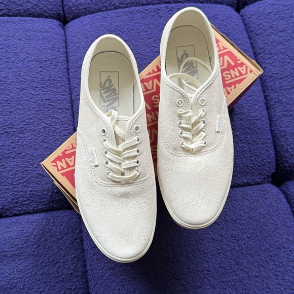 Vans Off-White Suede Lace-Up Sneakers - Picture 2 of 5